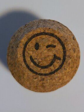 Brand New Hand Crafted Magnet Created from Champagne Cork Smiley Face